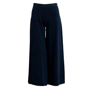 D. Exterior Women's Size XL Navy Blue Elastic Waist Wide Leg Knit Crop Pants